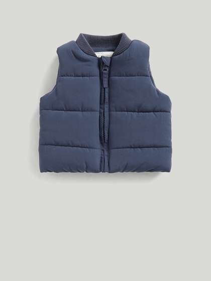 mothercare Boys Solid
                      Stand Collar Gilet Jacket