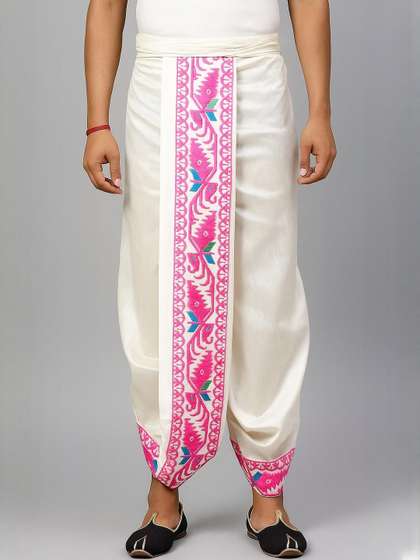 AMIT ONLINE Men
                        Jamdani Border Self Design Dhoti