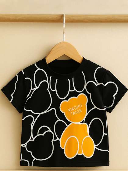 Googo Gaaga Boys Graphic
                    Printed Round Neck Cotton T-shirt