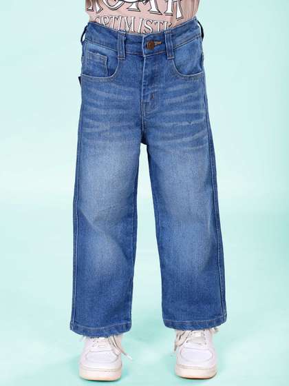 KiddoPanti Boys Straight
                    Fit Mid-Rise Stretchable Jeans
