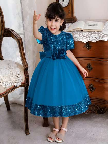 Vani Enterprise Girls
                      Embellished Net Fit & Flare Midi Dress