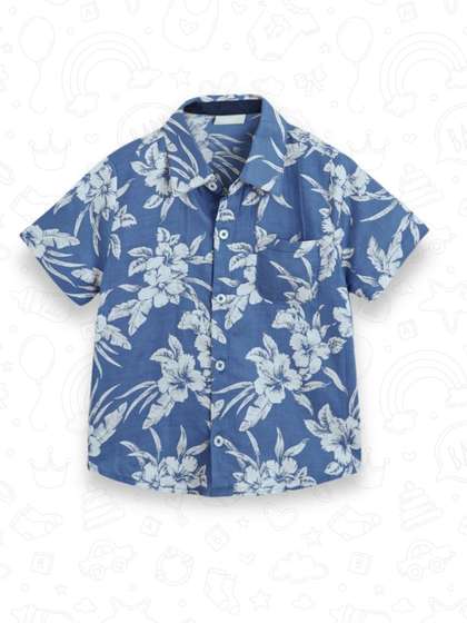 BAESD Boys Comfort
                        Fit Floral Printed Spread Collar Cotton Casual
                        Shirt