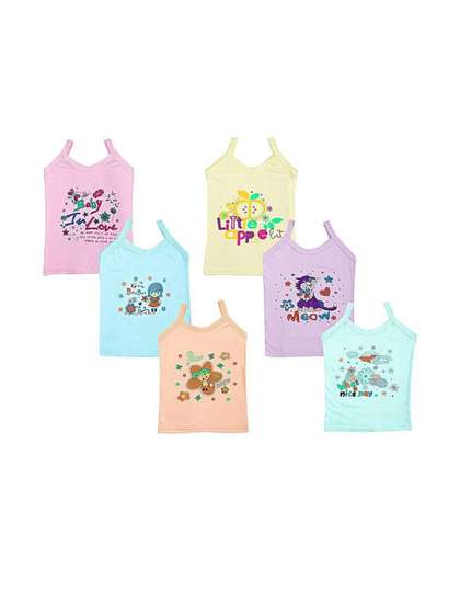 TINY HANDS Girls Pack Of
                    6 Pure Cotton Innerwear Vests