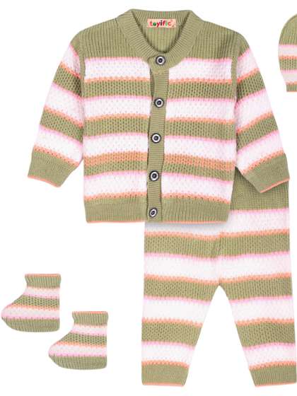 toyific Infants Woollen
                    Winter Set with Booties & Cap