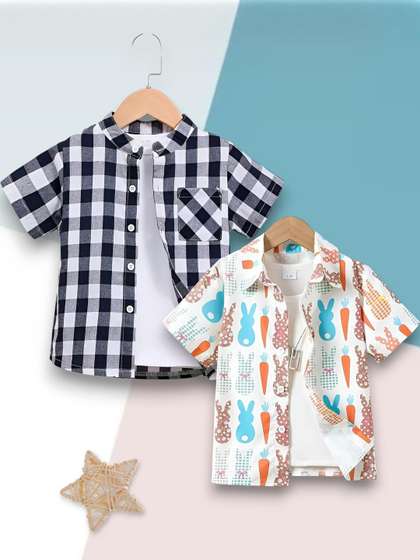 VANI COUTURE Boys
                    Printed Casual Shirt