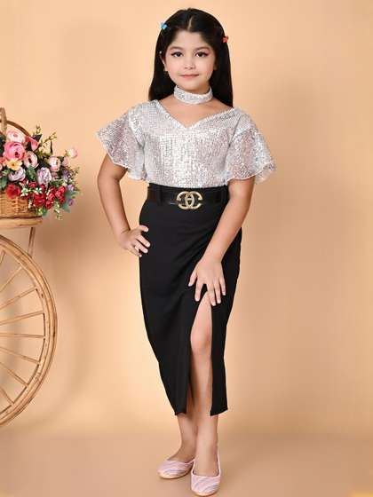 SPAMitude Girls
                      Embellished Flared Sleeve Bodycon Maxi Dress