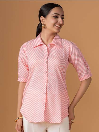 WOMEN PLUS Women
                        Striped Pure Cotton Tunic