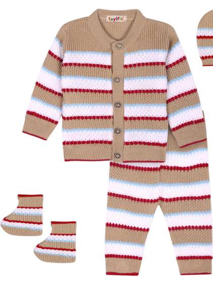 toyific Kids Woollen
                    Sweater Set With Booties & Cap
