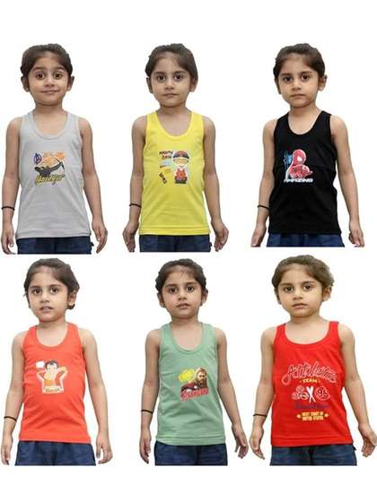 Desnuda Boys Pack Of 6
                      Pure Cotton Innerwear Vests