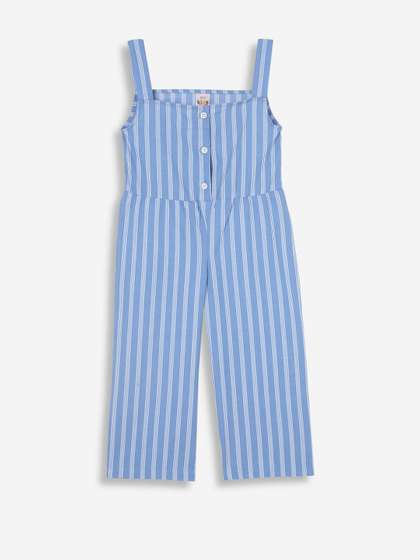 KICO Girls Striped
                    Sleeveless Jumpsuit