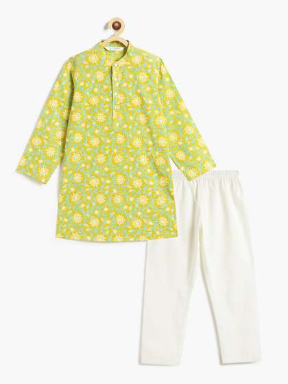 Campana Boys Ethnic
                    Motifs Printed Pure Cotton Kurta with Pyjamas
