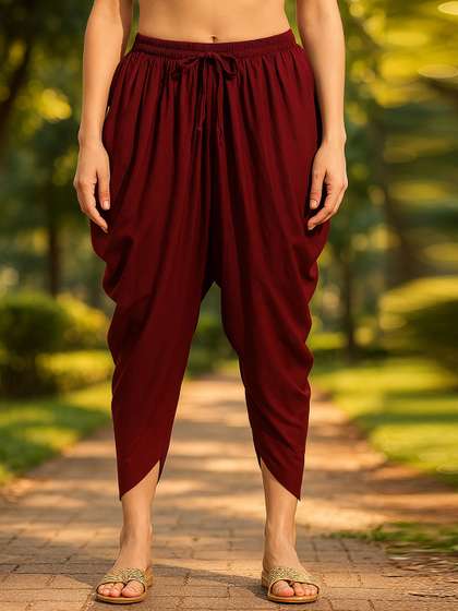 Miaz Lifestyle Women
                        Loose Fit Mid-Rise Dhoti Salwar