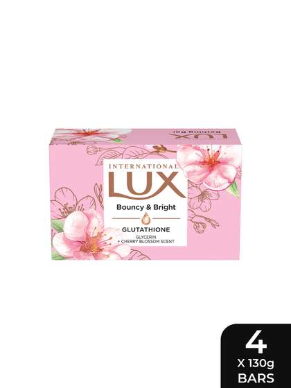 LUX 4Pcs Bouncy
                        & Bright Cherry Blossom Scent Bathing Soap
                        with Glutathione - 130g each