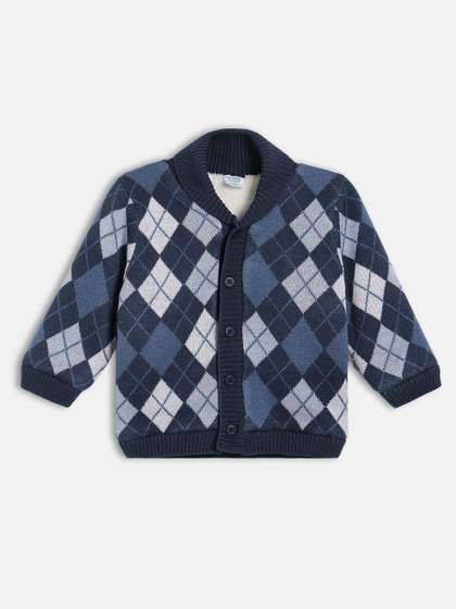 MINI KLUB Boys Checked
                    Pullover Sweaters