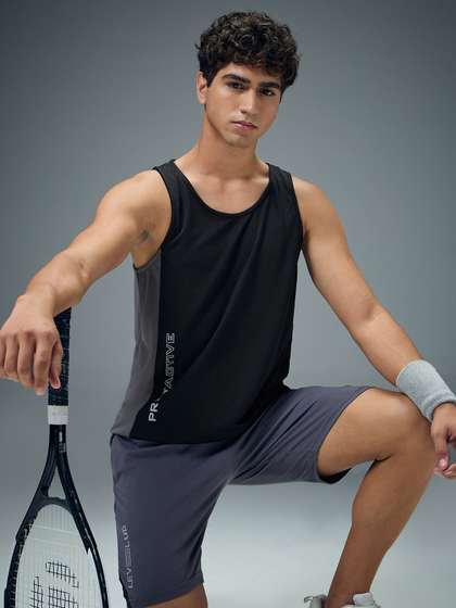 Technosport Men
                        Colorblocked Slim Fit Sports Innerwear Vest