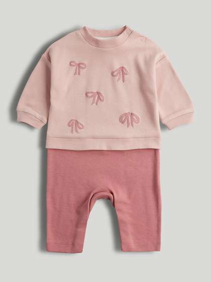 mothercare Infants Girls
                    Printed Pure Cotton Rompers