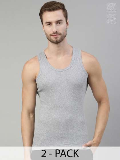 Dixcy Scott
                        Originals Men Pack of 2 Combed Cotton with
                        Ribbed Body-Grip Fabric White Vest