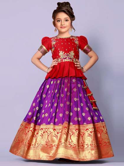 Wommaniya Impex
                        Girls Floral Embroidered Ready to Wear Lehenga
                        & Choli