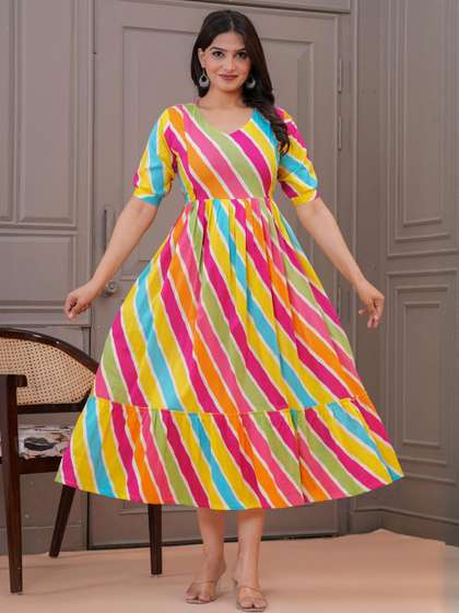 NITVAN Leheriya
                        Printed Pure Cotton A-Line Maternity Kurta