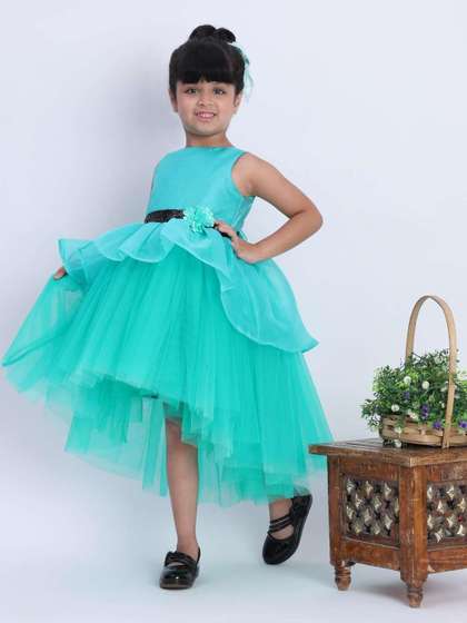 Toy Balloon kids Girls
                    Solid Round Neck Fit & Flare Dress