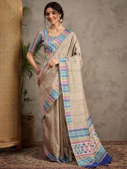 Anouk Striped Satin
                        Tussar Saree