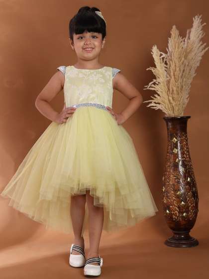 Toy Balloon kids Girls
                    Floral Embroidered Tulle Fit & Flare Dress