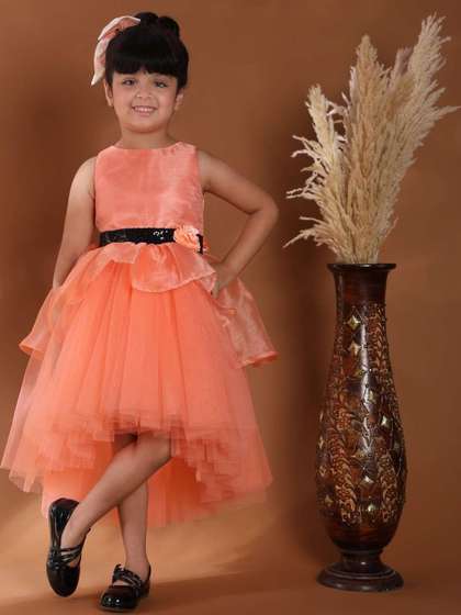Toy Balloon kids Girls
                    Belted Tulle High-Low Peplum Dress