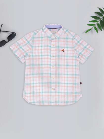 Pantaloons Junior Boys
                      Tartan Checks Checked Spread Collar Cotton Shirt