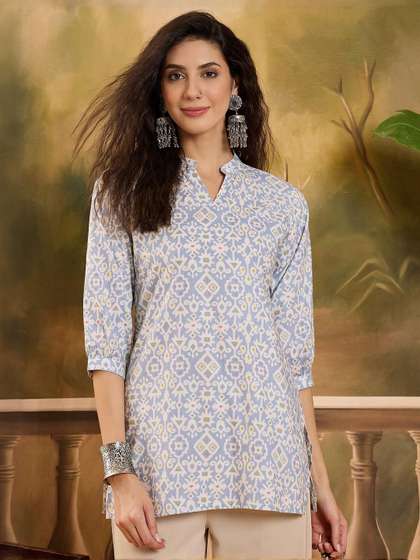 Sangria Geometric
                        Printed Pure Cotton Straight Kurti