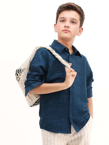 RARE ONES Boys
                      Textured Spread Collar Casual Shirt