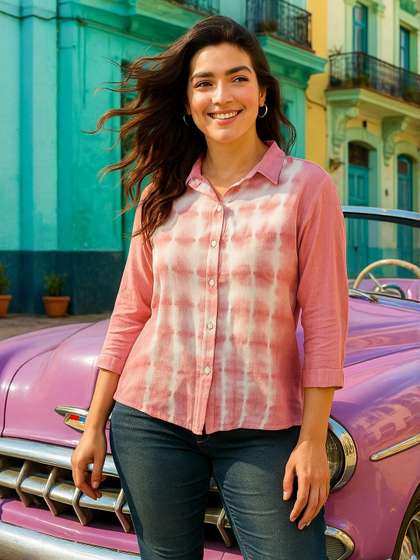 Maaesa Tie & Dyed Casual Shirt