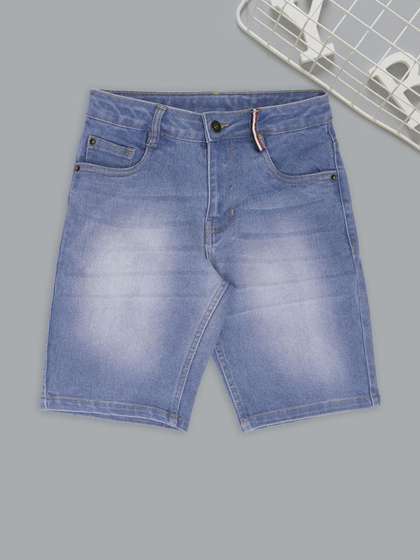 Pantaloons Junior Boys
                    Regular Fit Mid-Rise Pure Cotton Denim Shorts