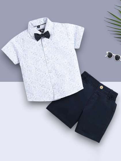 WINSWORLD ENTERPRISE
                    Kids Printed Spread Collar Short Sleeves Shirt With
                    Shorts
