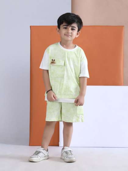 Polka Tots Boys Dyed
                      T-shirt with Shorts
