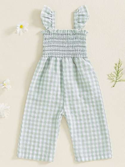 LULU & SKY Girls
                    Checked Basic Jumpsuit