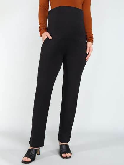 Moms Ever Women
                        Regular Fit High Rise Black Supima Cotton
                        Maternity Trousers
