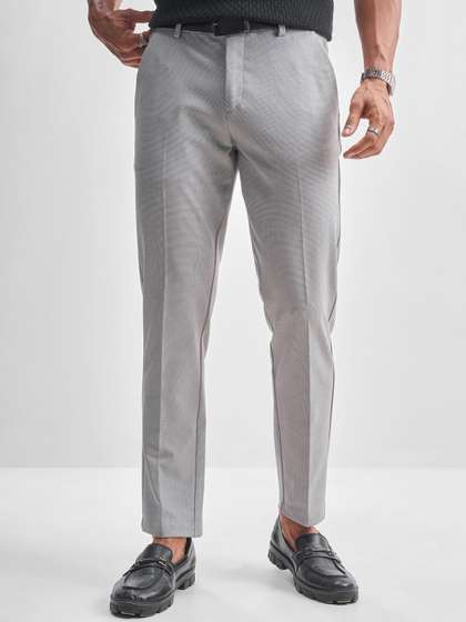 HIGHLANDER Men
                        Checked Slim Fit Trousers