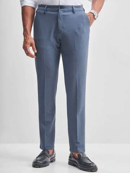 HIGHLANDER Men
                          Slim Fit Mid-Rise Formal Trousers