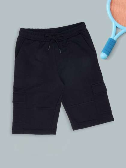 Pantaloons Junior Boys
                    Solid Mid-Rise Pure Cotton Cargo Shorts