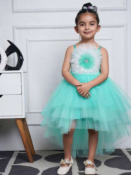 Toy Balloon kids Girls
                    Embellished Layered Shoulder Straps Net Fit &
                    Flare Dress