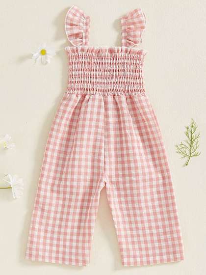 LULU & SKY Girls
                    Checked Basic Jumpsuit