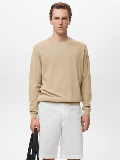 MANGO MAN Round Neck
                        Knitted Pullover Sweater