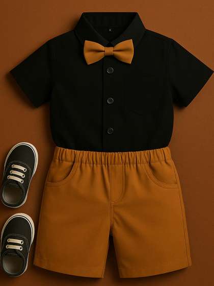 STINITY Black Cotton
                    Blend Clothing Set