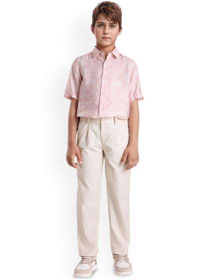 RARE ONES Boys Striped
                    Regular Fit Trousers