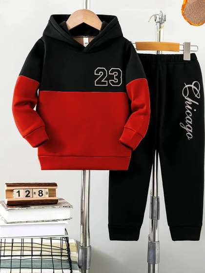 KEESOR Boys Hooded
                      Sweatshirt & Jogger Set