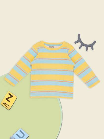Pantaloons Baby Boys
                    Striped Round Neck Pure Cotton T-shirt