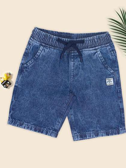 Pantaloons Junior Boys
                    Regular Fit Mid-Rise Pure Cotton Denim Shorts