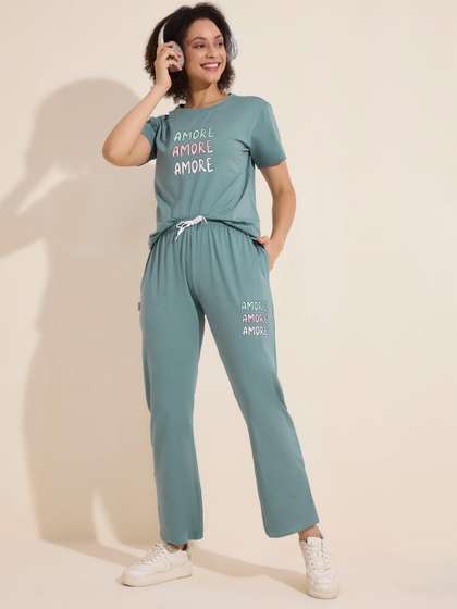Lotik Green Lycra
                          Solid Night suits