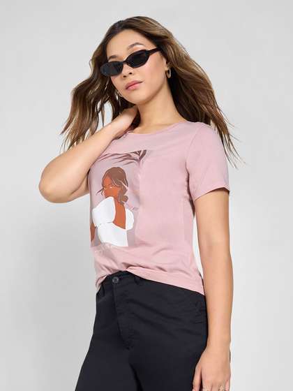 Honey by Pantaloons
                        Graphic Printed Round Neck Pure Cotton Regular
                        Fit T-shirt