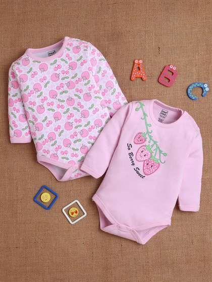 MeeMee Infants Pack Of 2
                    Printed Cotton Round Neck Bodysuit